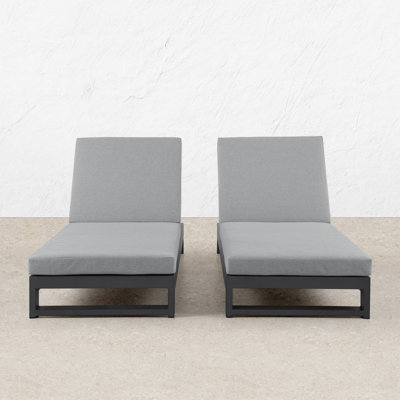 Ensemble de 2 lits de jour et chaises longues convertibles 2 en 1 en aluminium KOVA