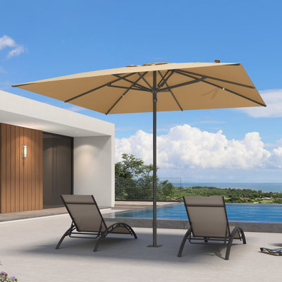 10' x 10' Semi-Auto Market Umbrella Table Umbrella