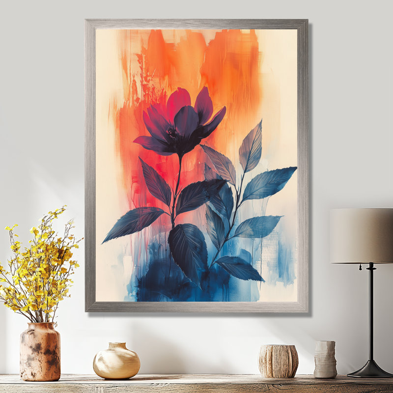 Beck - impressions murales florales, Argent argent, H 32 po x l 24 po, Reproduction encadrée d'une seule photo