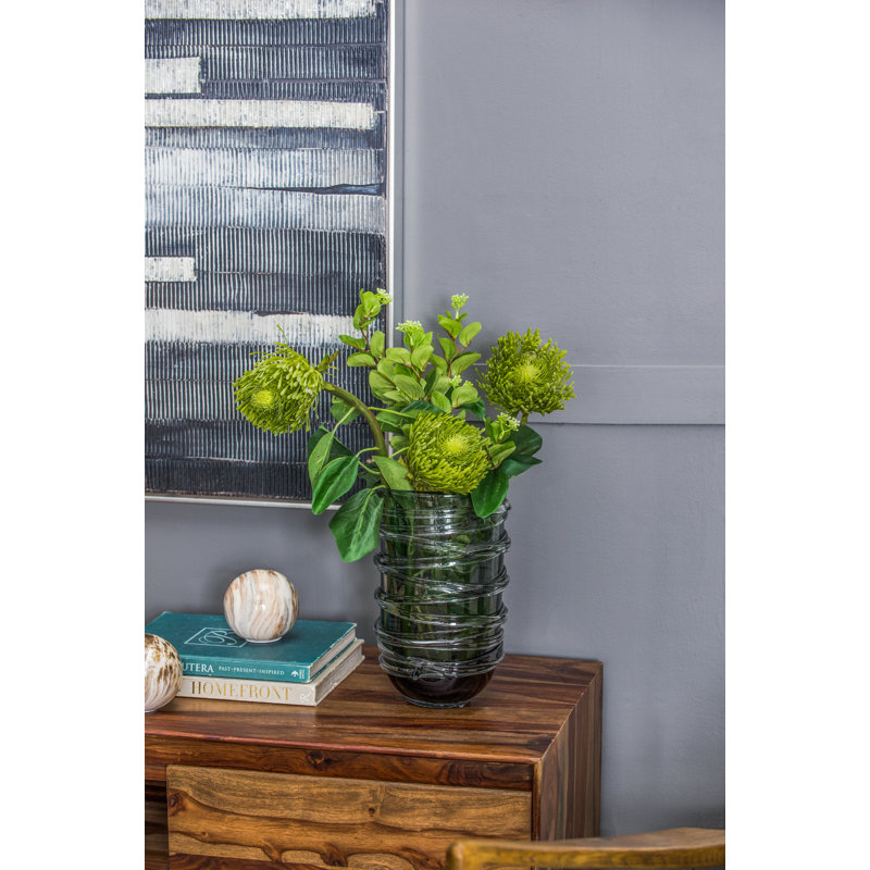Vase de table en verre Abels, H 8,7 po x l 6,7 po x P 5,9 po
