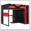 Wood Loft Bed With Desk, Multi-Storage Shelves,USB And RGB Light-2096490035