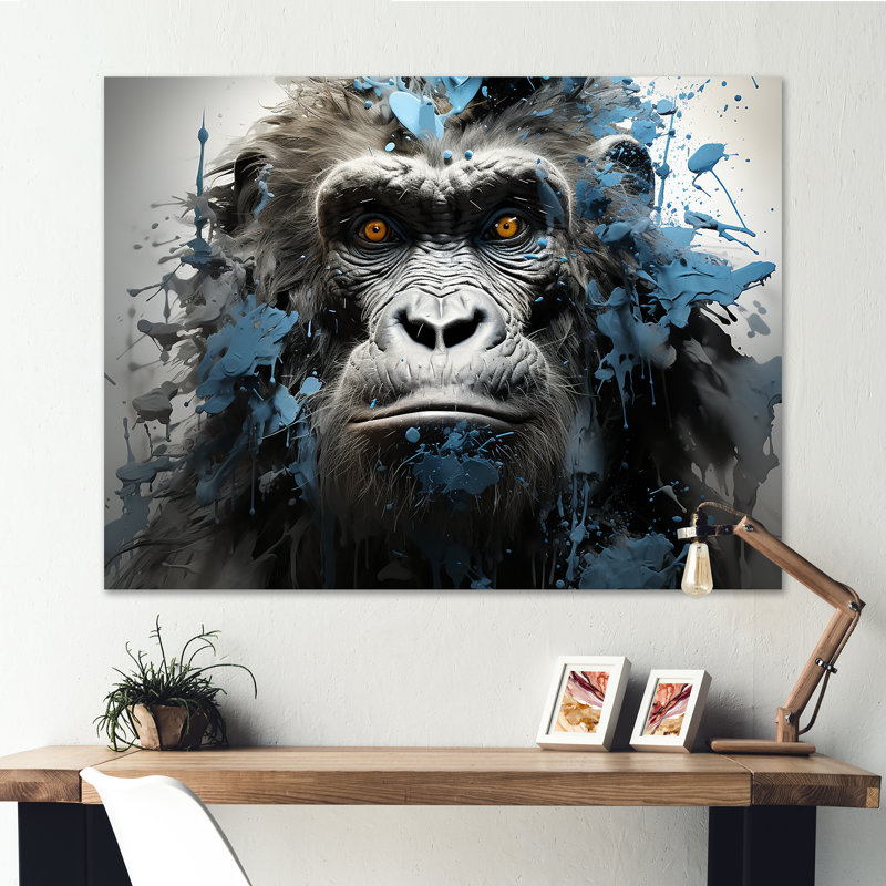 Graffiti noir sur toile, H 34 po x l 44 po x P 1,5 po, Toile tendue