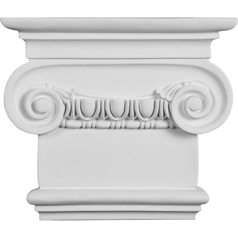 Classic Classic Ionic Onlay Capital, H 8 1/2 po x l 7 1/2 po x P 2 1/2 po