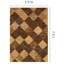 Tapis brun et beige à carreaux délavés-107120072