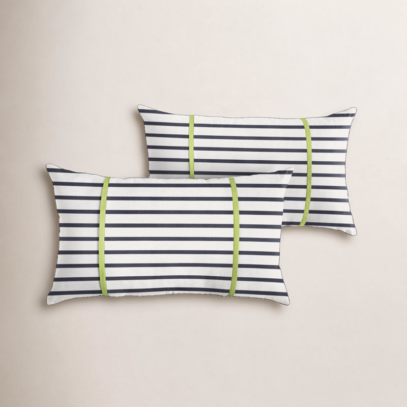 Housse et insert de coussin rectangulaire Stonebrook, 12 po x 24 po, Vert ara