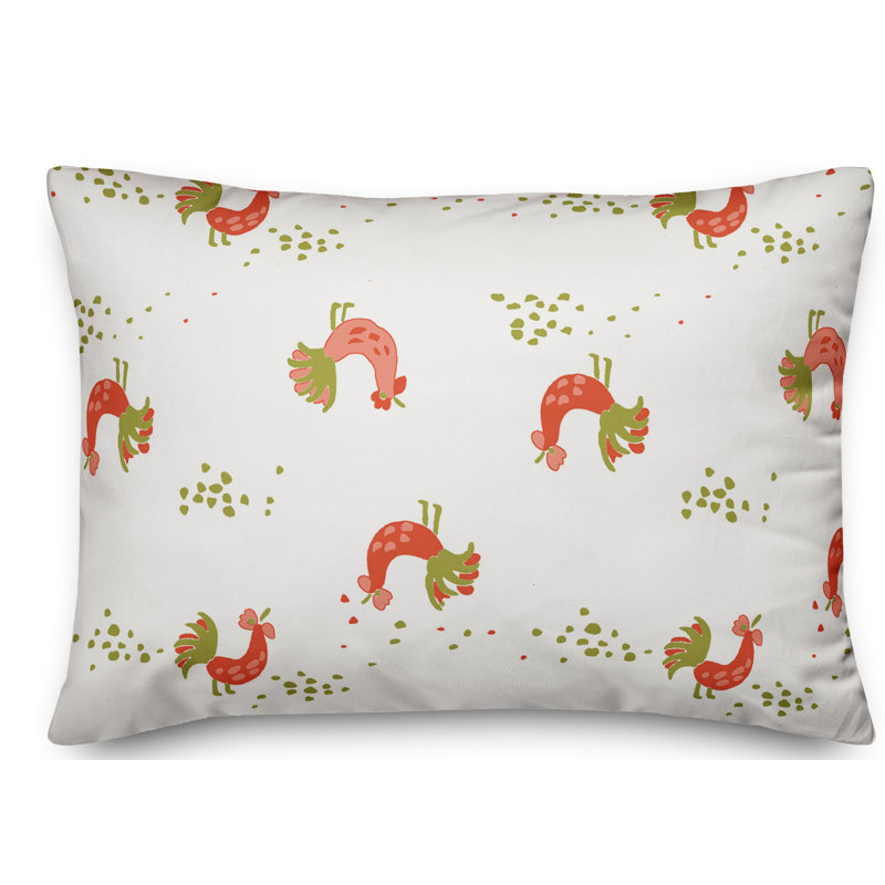 Coussin Rooster, Rouge / vert