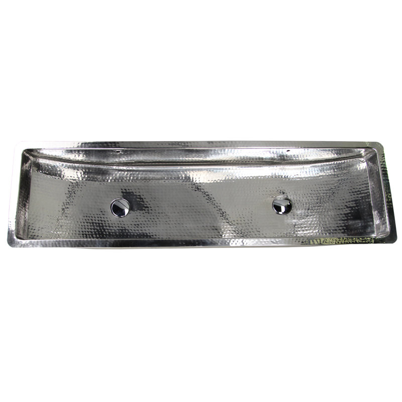F Stainless Steel Double Trough Undermount Bathroom Sink