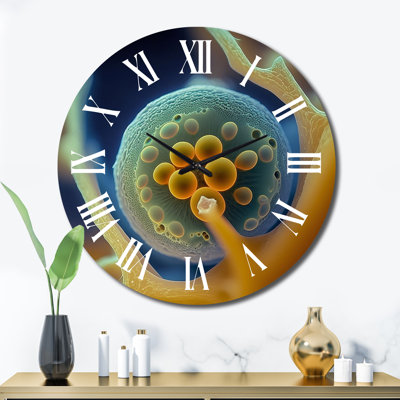 Macro Photography Of Marine Cells Metal Wall Clock