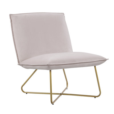 Velvet Upholstered Accent Chair with Metal Legs