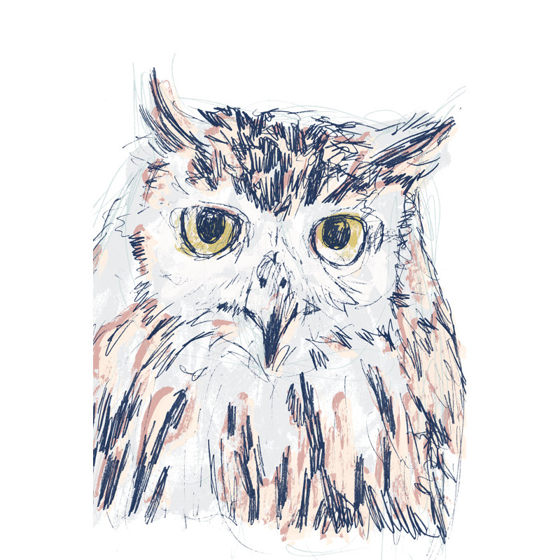Funky Owl Portrait III, H 36 po x l 24 po x P 1 po