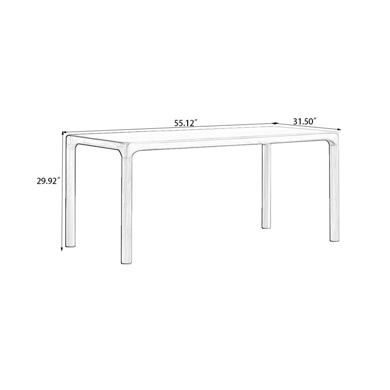 Table de salle à manger Burlywood, H 29,92 po x L 55,12 po x l 31,5 po
