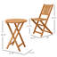 Mobilier de patio pliant 3 pièces avec 2 chaises pliantes et une table basse ronde