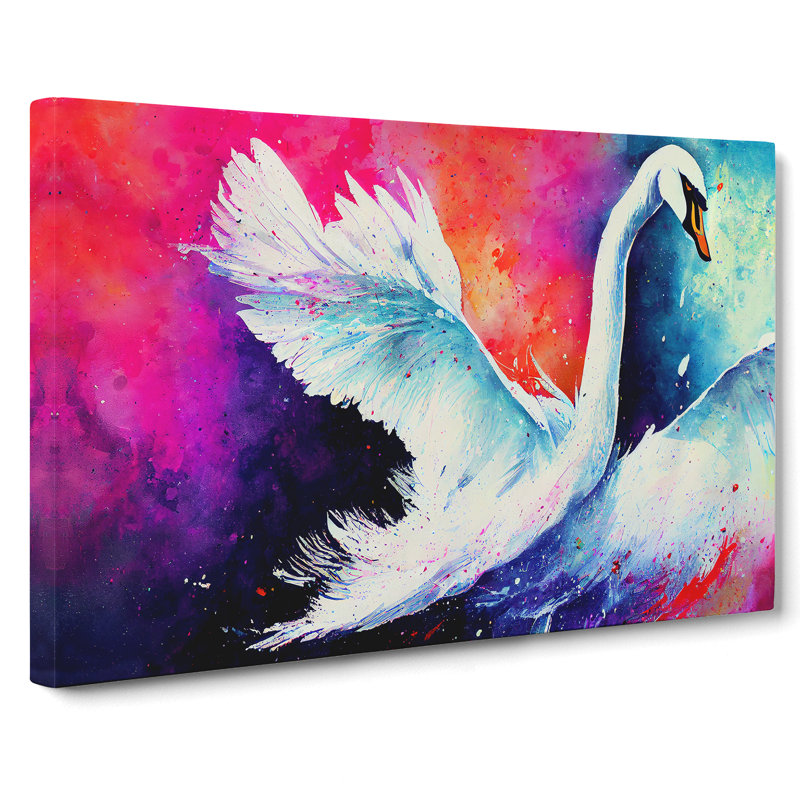 Swan Splash Vol.4 Abstract - Wrapped Canvas, 50cm H x 76cm W x 3cm D