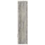 Tour à 3 tablettes en bois flottant gris conifère pour présentation en coin dans les zones de vie principales modernes, détail en métal fini noir, support de mesure de la profondeur de 15,5 pouces avec plusieurs étagères