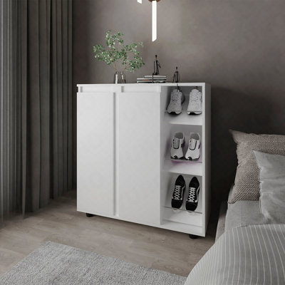 Shoe Rack, 3-Side Tiers for Entryway/Closet - White