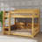 Queen Over Queen Bunk Bed With Storage Shelves & USB Charging Ports-1213784379