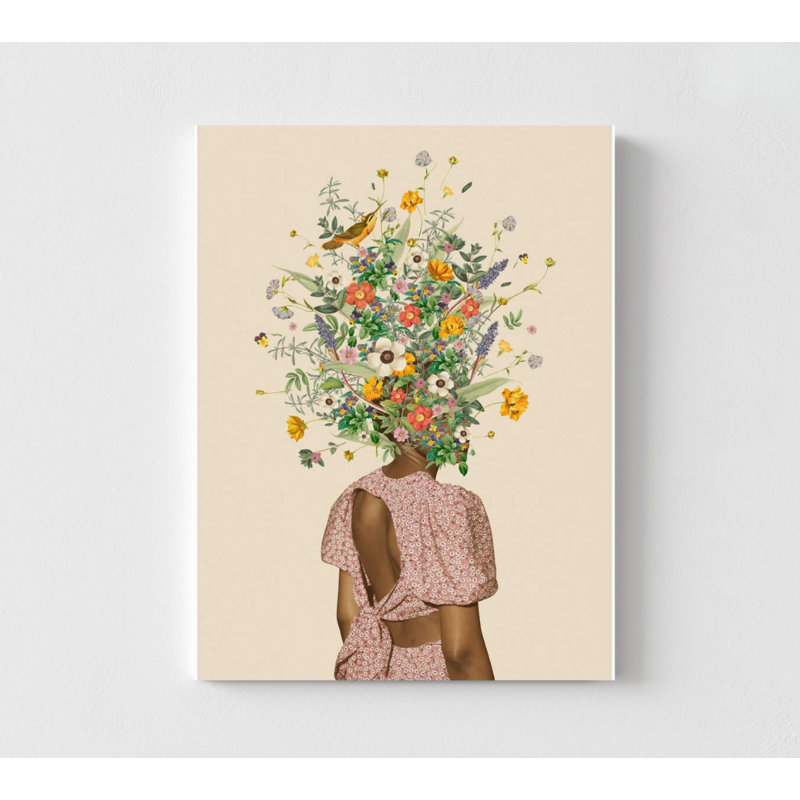 «Floral Head Woman Print»: aquarelle - multiples couleurs de cadre, 30" H x 40" W, Frameless Print, Does Not Apply