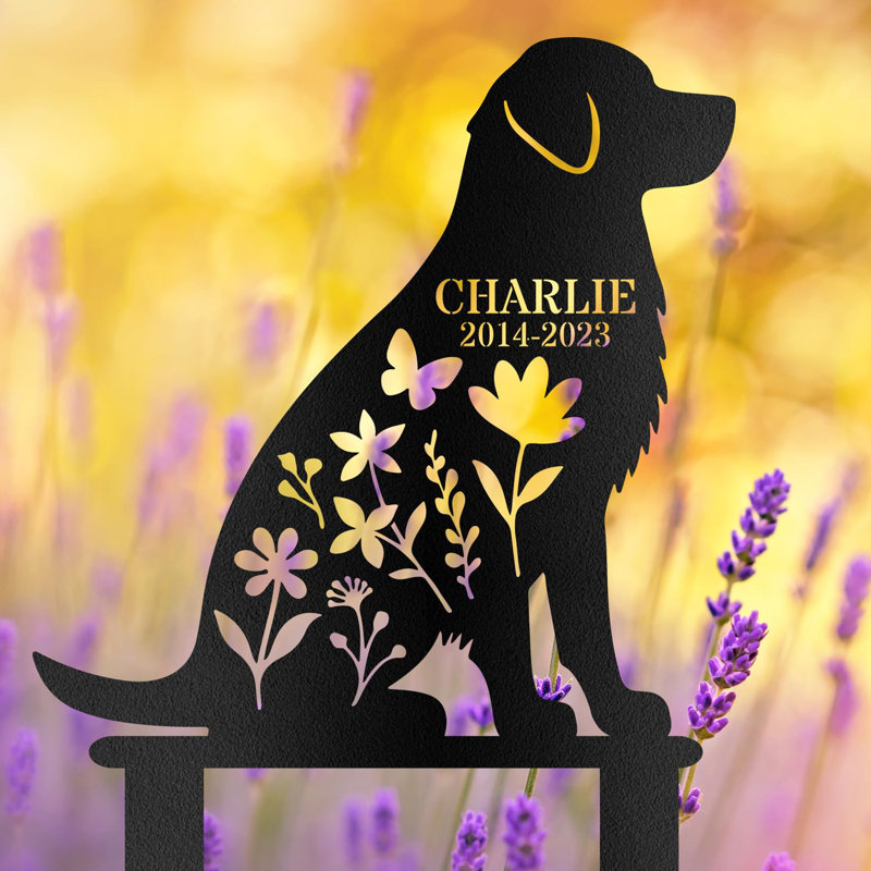 Chien - décorations en métal personnalisées, monogramme de lettre fendue en métal, cadeau de décorations personnalisées, enseigne de chalet d'extérieur