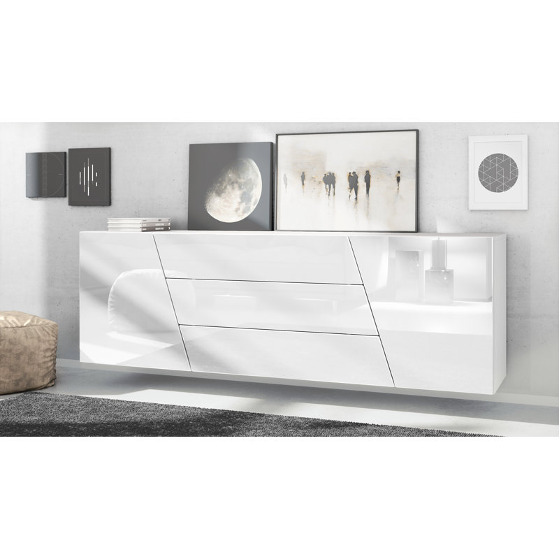 Addell 178cm Sideboard, High-gloss White
