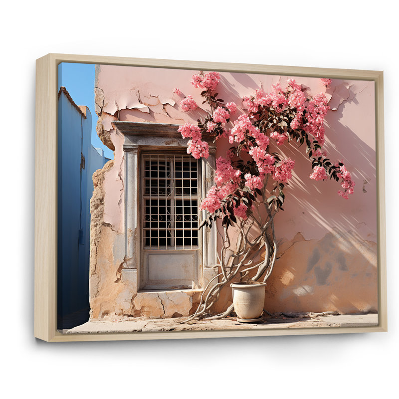 «Pink Tree», photographie de simplicité II sur toile, Cadre flottant brun, H 12 po x l 20 po x P 1 po