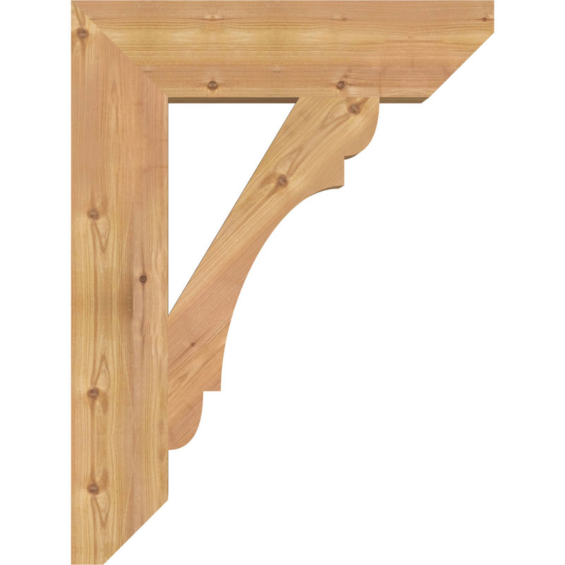 Support en bois / corbeau, Cèdre rouge de l'Ouest (lisse), H 32 po x l 5,5 po x P 24 po