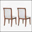 Ensemble de 2 chaises de salle à manger rembourrées à finition noyer - Élégantes chaises d'appoint traditionnelles en tissu avec lignes courbes-1697343474
