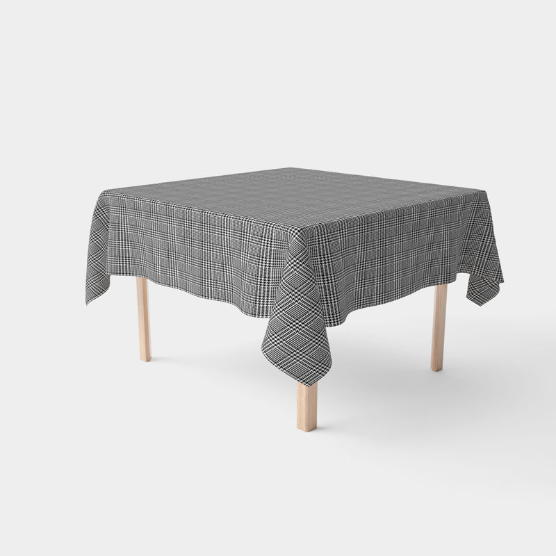 Jayden-Lee Houndstooth Cotton Rectangular Tablecloth Washable Dining Linen, 60" x 60"