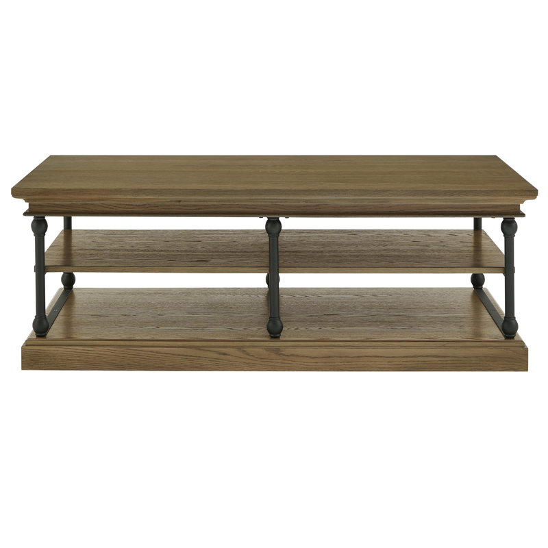 Table basse avec rangement et tablette Kyler, Brun