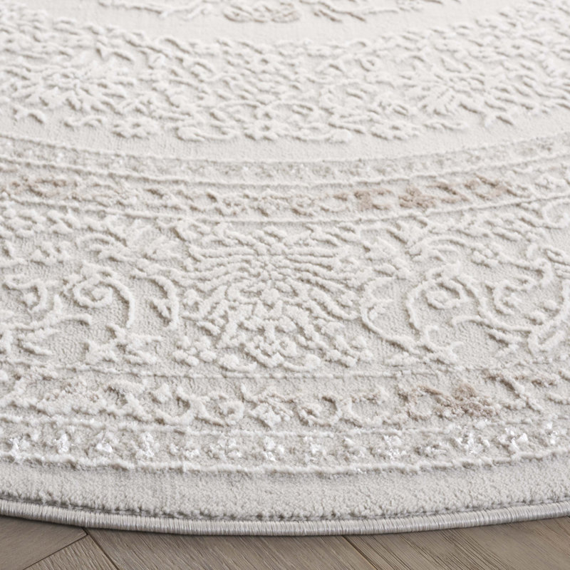 Basdeo Performance Floral Rug, Round 6'7"