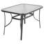 Courchevel Rectangular Glass Steel Outdoor with Umbrella Hole Dining Table - 120 cm W-1420541225-1420541226
