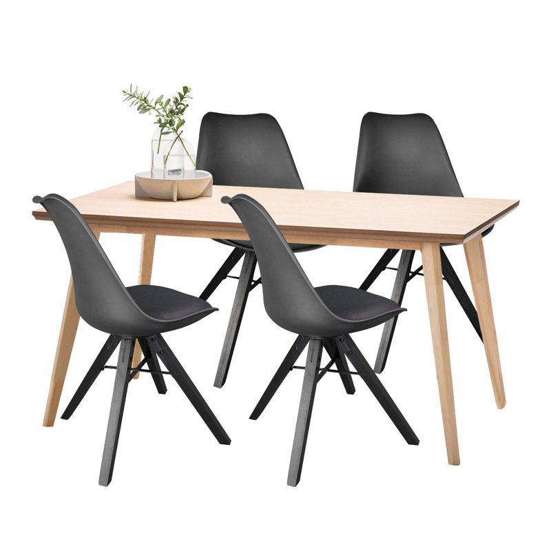 Ensemble de 4 chaises de salle à manger DSW de style moderne Mid-Century