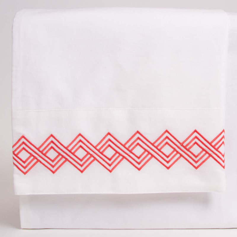 Ensemble de draps en satin Malfia, Très grand, Corail