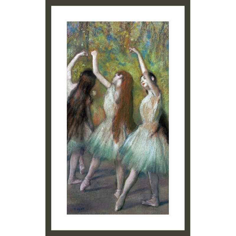 «Green Dancers» par Edgar Degas, impression giclée sur cadre, H 41,5 po x l 25,48 po