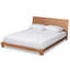 Grand lit plateforme au fini noyer cendré de taille haute de H 32,4 po x l 57,25 po x L 81 po.-1705435581