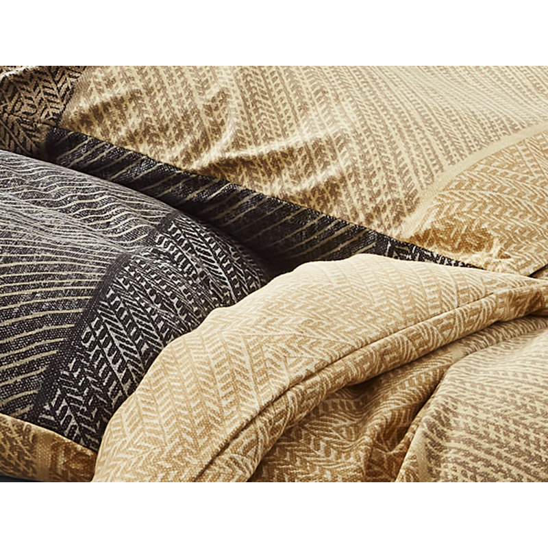 Fine brushed cotton bed linen set Koala 8430, Honey, 200 x 200cm - 2 cushions 80 x 80cm)