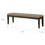 Banc de salle à manger de style transitionnel avec structure en bois massif et siège en tissu gris chaud au fini envoûtant