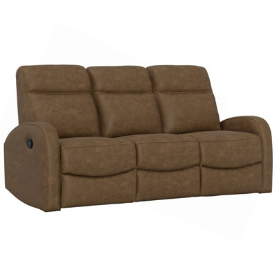 Brown Manual Reclining Sofa