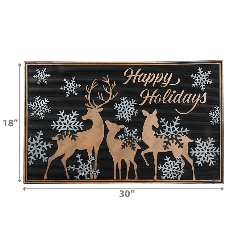 Rubber Mat (Happy Holidays - Reindeer)