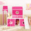 Lit mezzanine simple avec tente et tour rose Slide-130611579