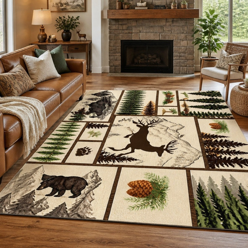Tapis à motif de forêt 1Pcs, W55 * L78,7 po * 1 pièce