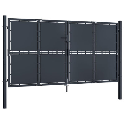 vidaXL Garden Gate Steel 118.1x49.2" Anthracite