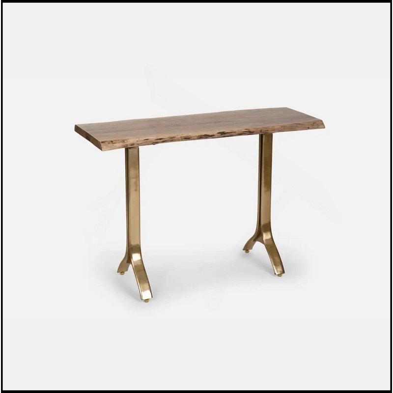 Console en bois massif Mrazik Yoho - 45,2 x 15,7 x 29,5 po