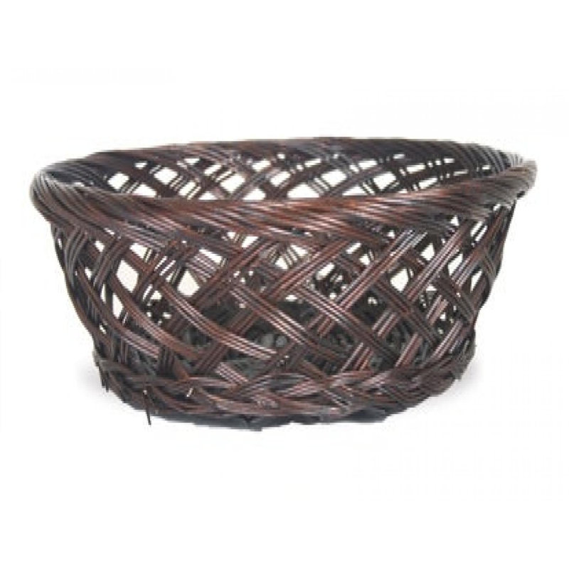 Panier en saule à tissage ouvert, Brun, H 3,5 po x l 12 po x P 12 po