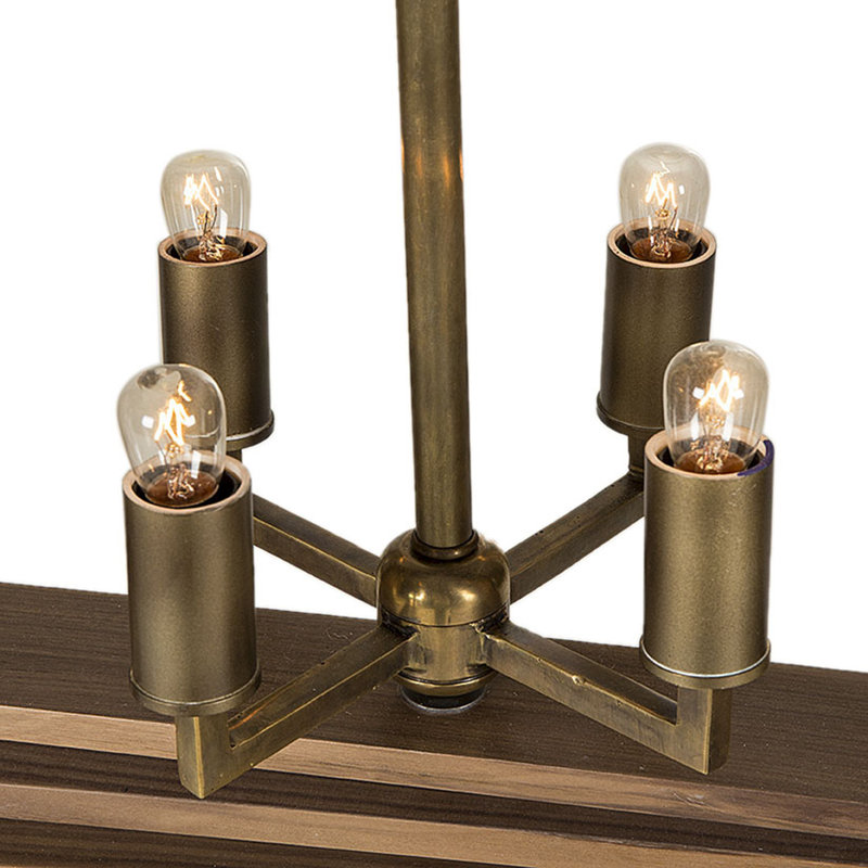 Nellcote 4 - Light Chandelier, Walnut