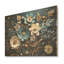 Bleu et or, charmante fleur de printemps élégante I - Fleurs sur bois-2059372421