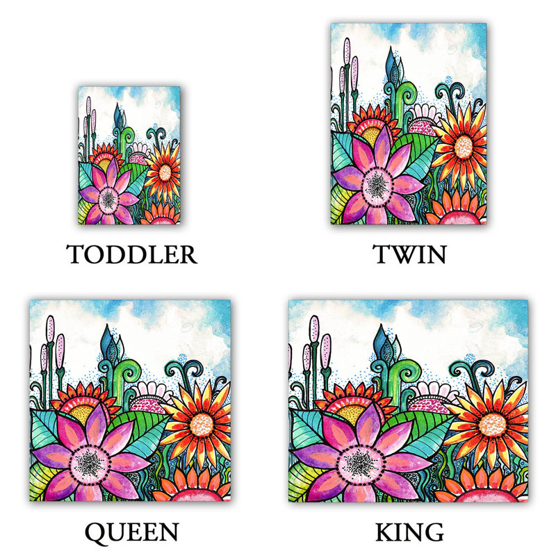  Housses de couette en microfibre Robin Mead Spring, Housse de couette pour grand lit et 2 taies décor