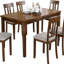 Ensemble de table de salle à manger 7 pièces de style transitionnel 1 table rectangulaire 6 chaises de salle à manger avec coussin rembourré