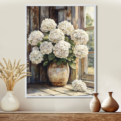 Countryside Hydrangeas Pot In The Summer Breeze - Hydrangea Wall Art