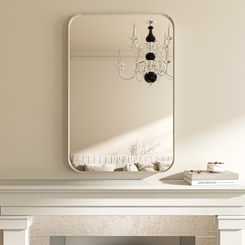 Miroir mural Tahleek, Argent, 32 po x 24 po