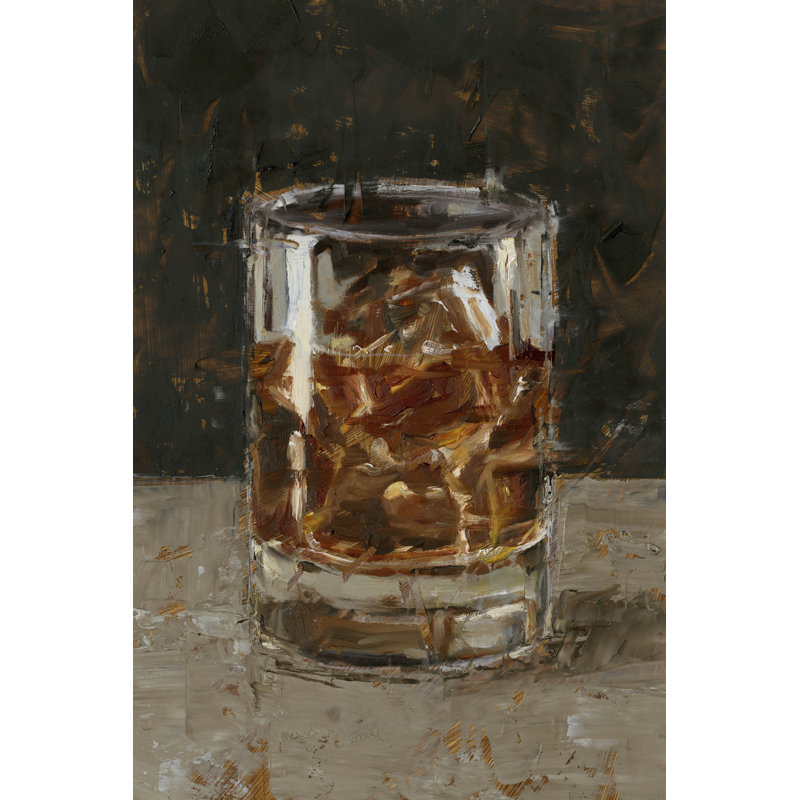 The Hard Stuff I 1 Piece Painting on Canvas, 122 cm H x 81 cm W, Black Floater Frame